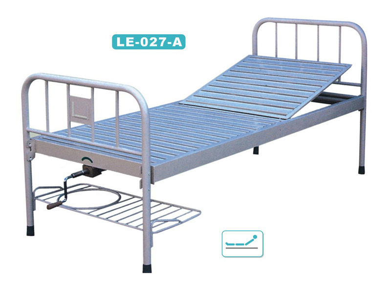 Tube bedside single-shaking bed with steel plate surface