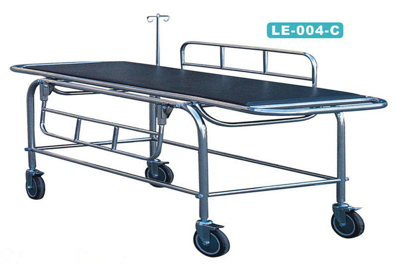 Stainless steel stretcher with four small wheels