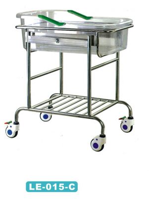 Stainless steel transparent baby carriage (Tilt adjustable)