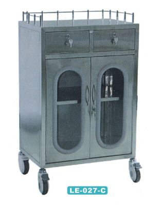 Stainless steel anaesthetic trolly