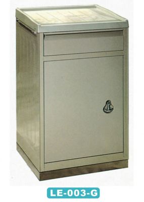 Bedside cabinet with ABS surface and stainless steel bottom 
